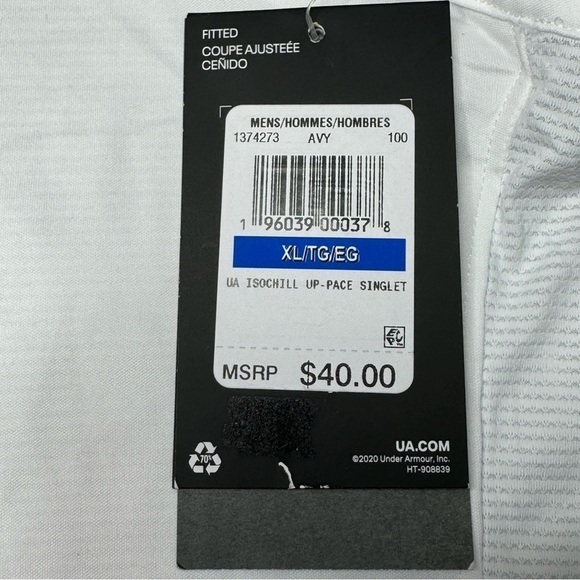 NWT Under Armour Men’s Iso Chill Up-Pace Singlet Fitted Tank size XL - Picture 5 of 11